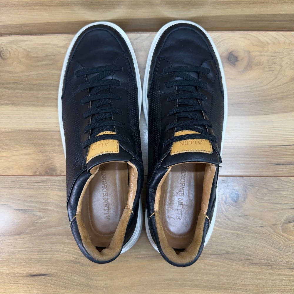 Allen Edmonds Oliver Sneakers Mens 10.5 D Black Leather Slip On Business Casual - Picture 8 of 11